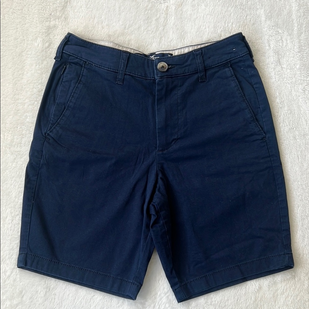 Hollister flat front navy blue shorts
